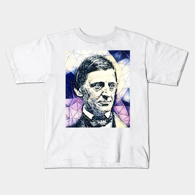 Ralph Waldo Emerson Colourful Portrait | Ralph Waldo Emerson Artwork 14 Kids T-Shirt by JustLit